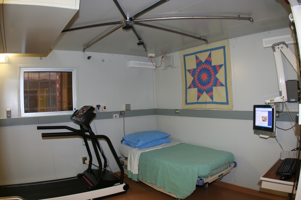 Photo of lab room with treadmill