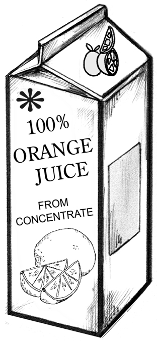 orange juice carton clipart black and white