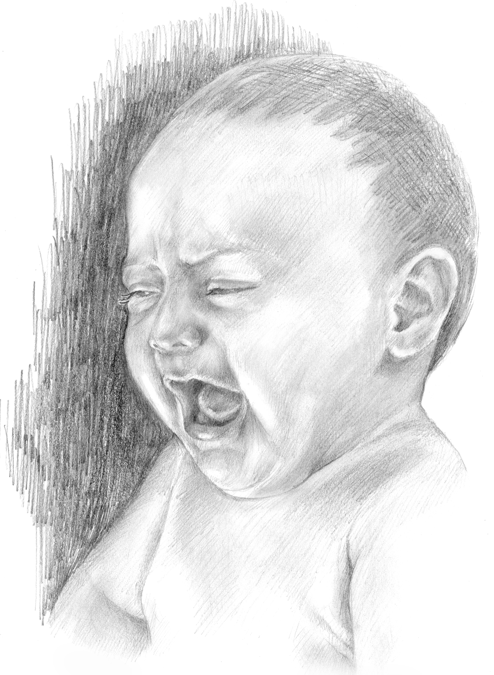 crying pencil drawings